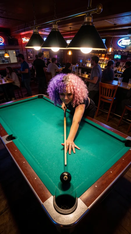 AI Carousel Generator 8-Ball Strike Pool style sample: after-dark elegance