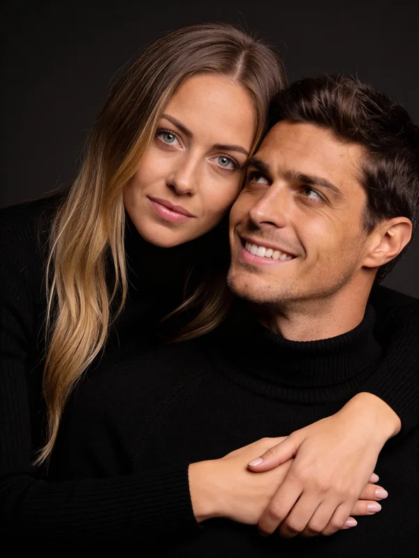 Preview image of an AI-generated couple photoshoot portrait