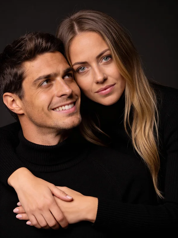 AI couple photoshoot with vibrant colors