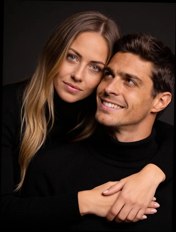 AI couple photoshoot in an editorial magazine style