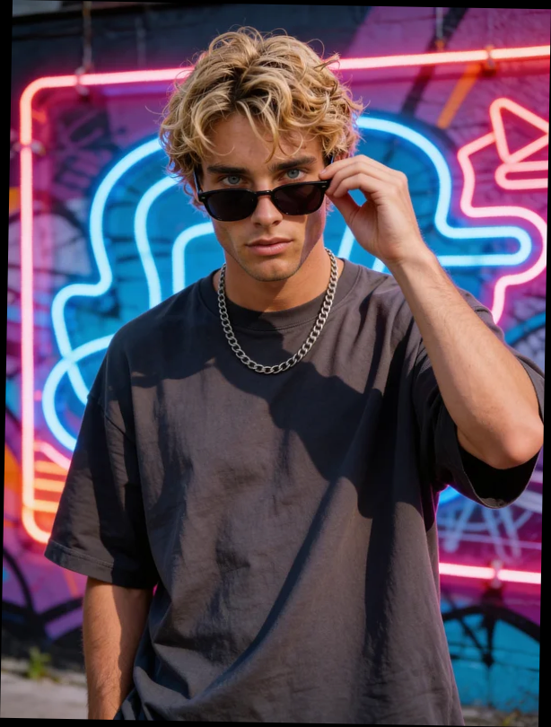 AI-generated male portrait for an urban lifestyle influencer