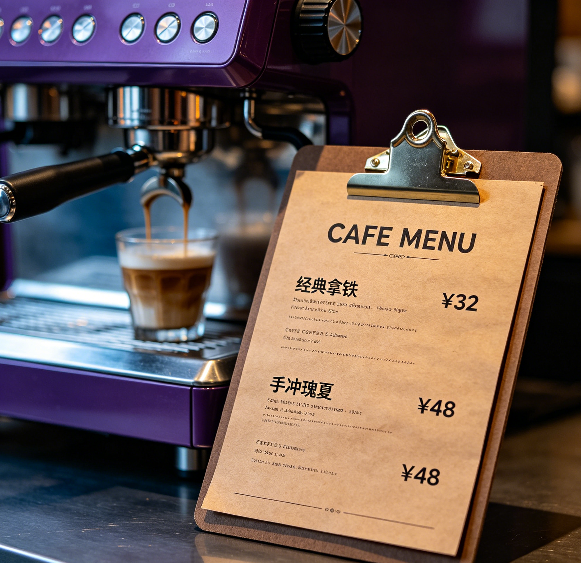 AI-generated casual cafe menu example