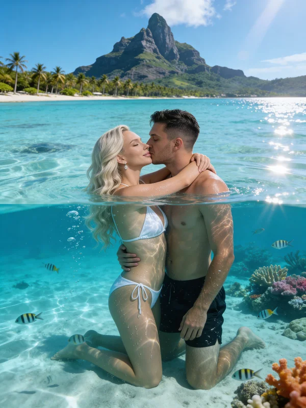 AI Couple Photo Maker Resort Kissing showcase 3