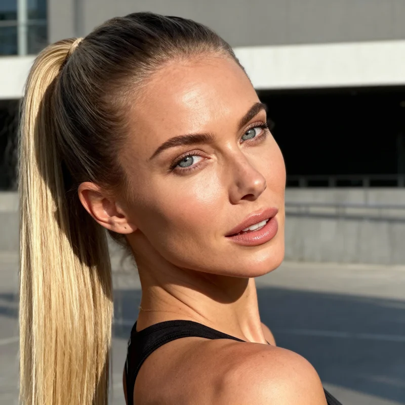 AI-generated portrait of a young European woman for UI design placeholders in app prototypes.