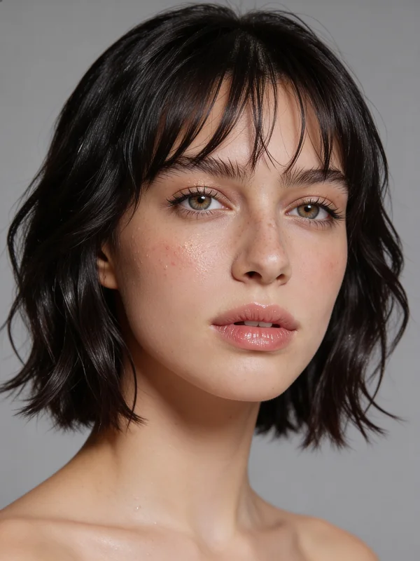 AI-generated image illustrating a hairstylist showing a client a realistic preview of a new haircut during a consultation