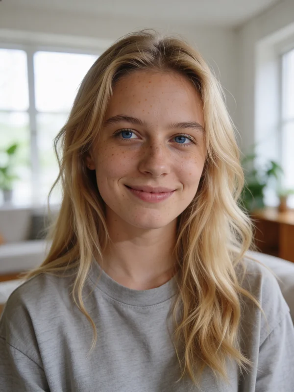 AI-generated extreme close-up fashion portrait showing a woman's face with professional editorial lighting, sharp skin texture detail, and dramatic eye definition variation 1