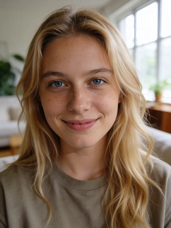 AI-generated extreme close-up fashion portrait showing a woman's face with professional editorial lighting, sharp skin texture detail, and dramatic eye definition variation 2